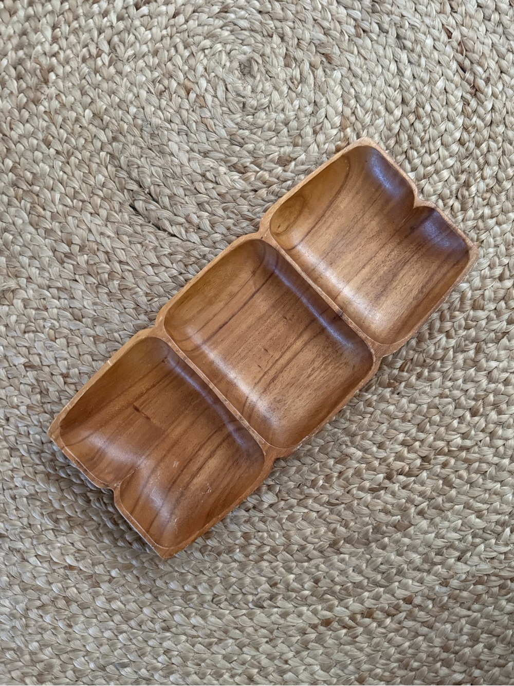 Vintage Monkey Pod Wood Divided Serving Tray – MCM Philippines 8” x 18”